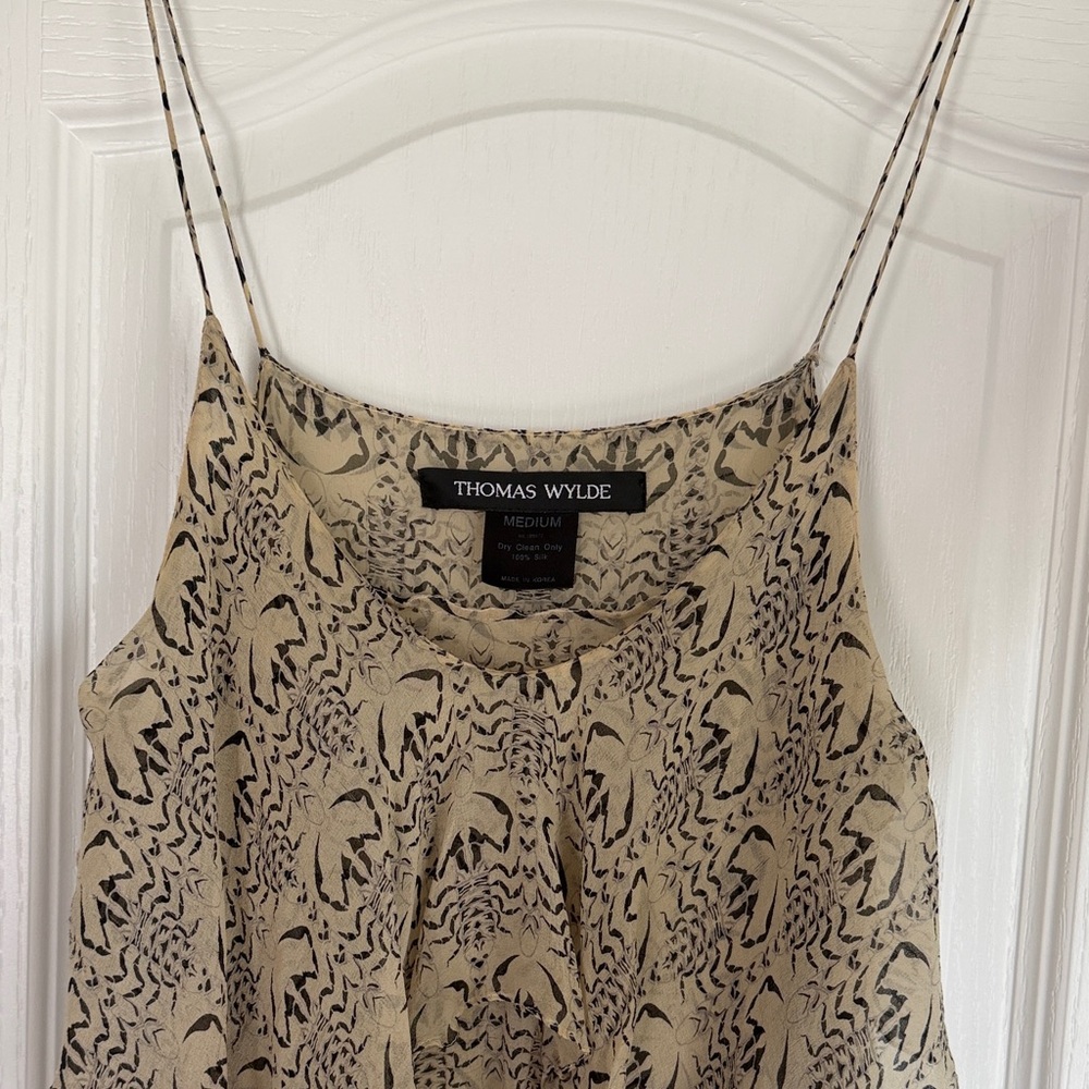 Thomas Wylde 100% Silk Tiered Maxi Dress – Size Medium – Designer